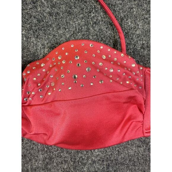Victoria's Secret Women's Bikini Top Hot Pink Jeweled Size 36D - Picture 3 of 6